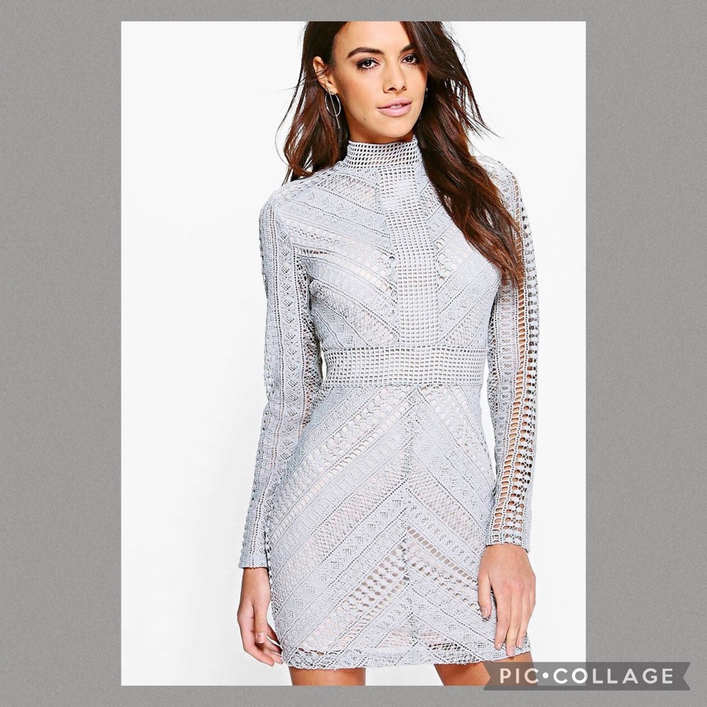 NWT! Boohoo crocheted bodycon dress! - Picture 1 of 9